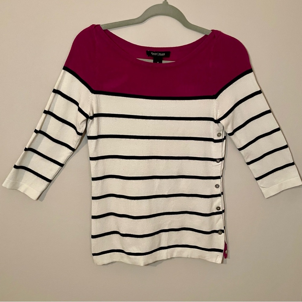 White House Black Market Fuchsia Knit Top